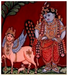 Krishna with Kamadhenu