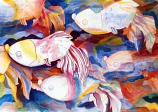 Abtract fish painting