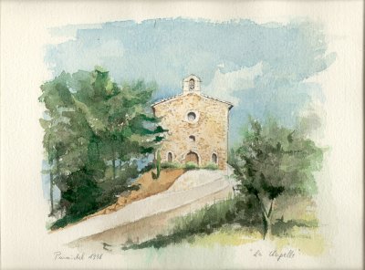 Ein Aquarell der Kapelle